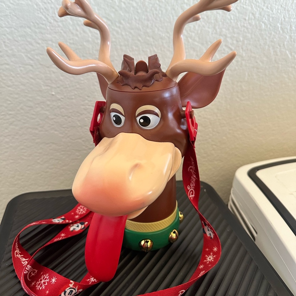 Disney Reindeer Sippy Cup with Red Strap